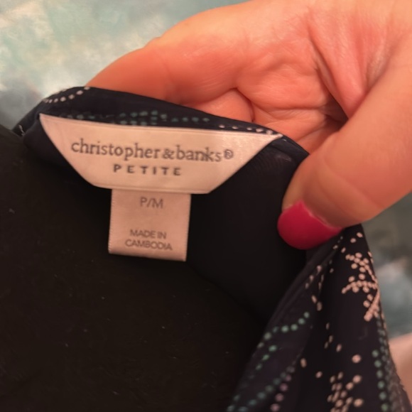 Navy blue fun print top Christopher and banks - Picture 6 of 6